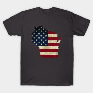 Wisconsin American Flag T-Shirt